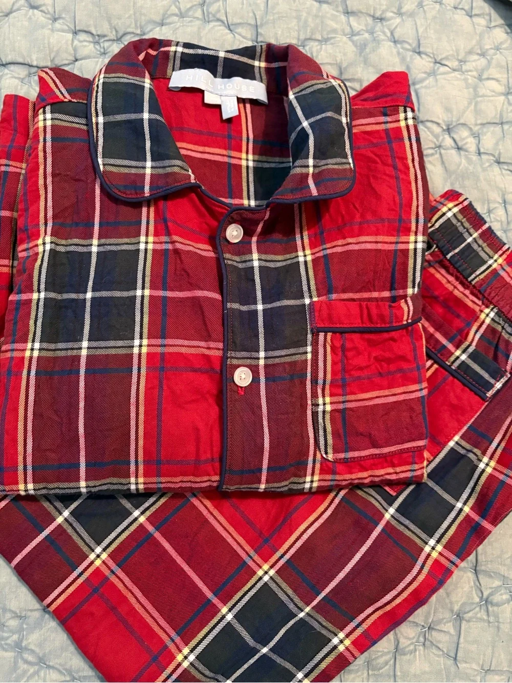 Hill House Red & Navy Plaid Kids Two-Piece Pajama Set